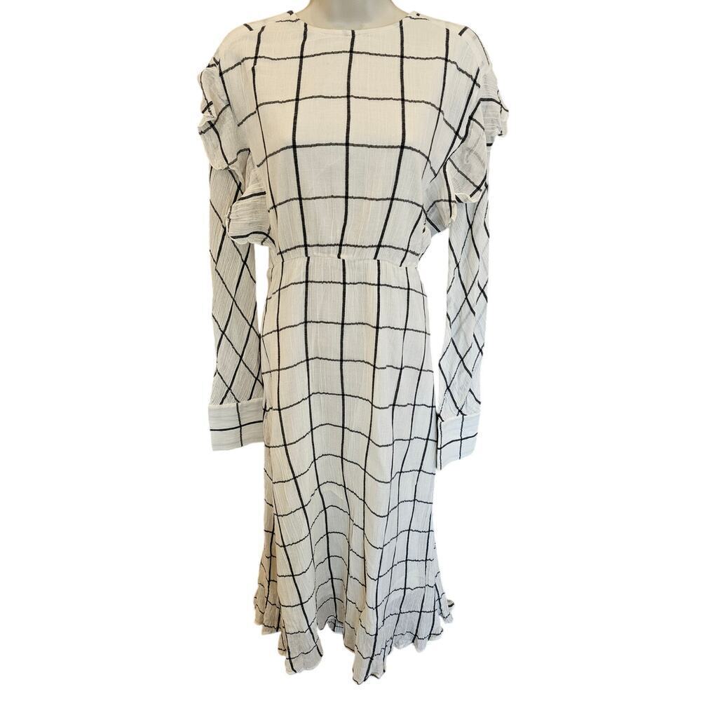 NWT Object revolve black white checkered sz 42 EUR (10 - 12) off coquette sleeve